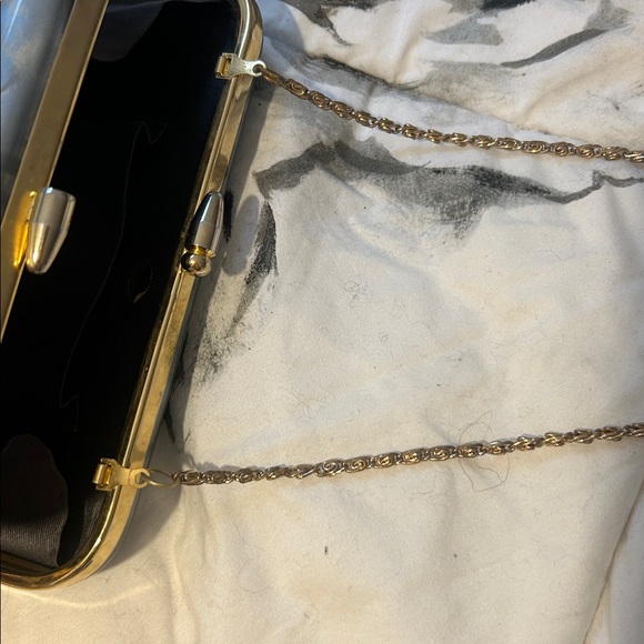 Non Signe Vintage Grey Iridescent Acrylic Kiss-Lock Clutch/ Shoulder Bag
